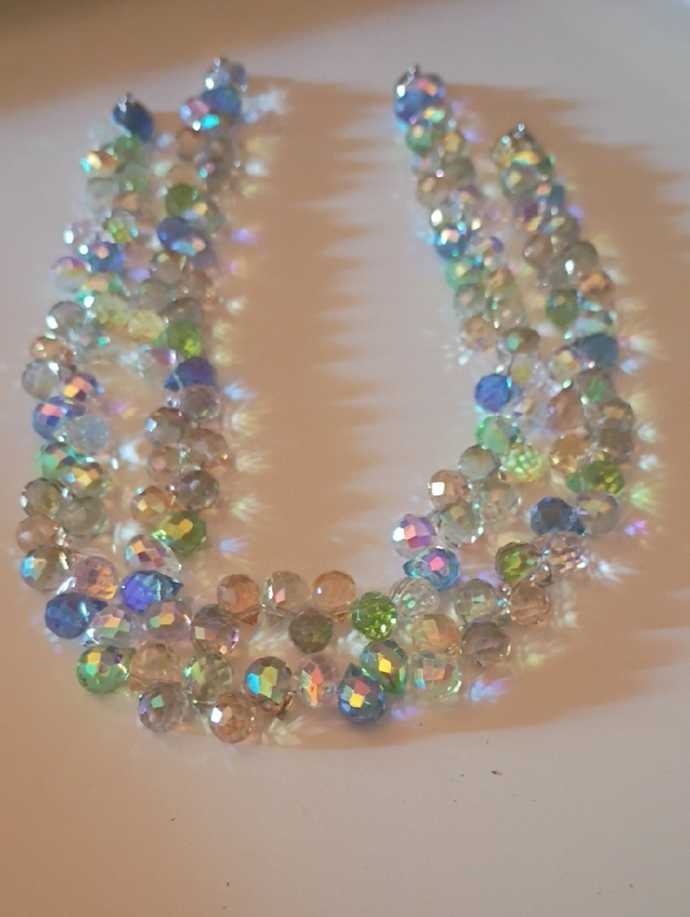2 Multi-Color Faceted Crystal Bead Necklace - Women Jewelry - Picture 2 of 6